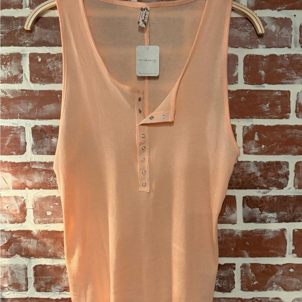 Free People Intimately Laid Back Henley Tank Top NWT - Picture 2 of 4